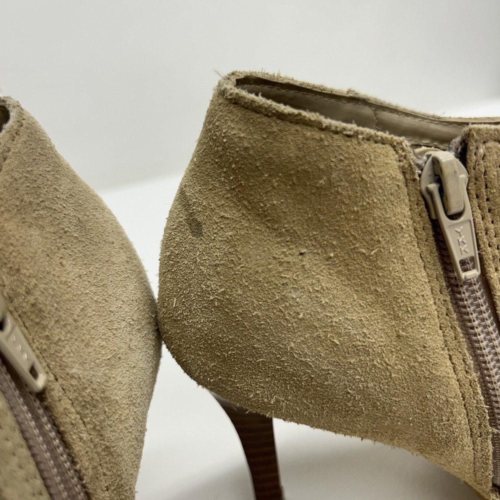 Newport News Suede Laser Cut Out Ankle Boots Booties Western Pointed Toe Size 6 - Picture 9 of 14